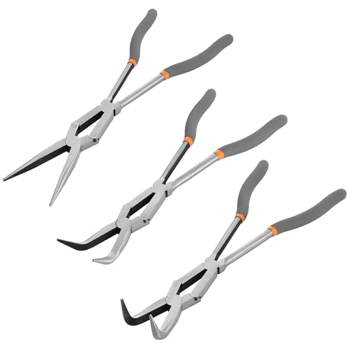 Navaris 3x Nadelzange lang - Spitzzange Set - Doppelgelenk Zange - 3 Spitzen - Gerade 45 Grad 90 Grad - Hakenlöser Angeln - Angelzange Greifzange lang - Flachzange Flachrundzange Navaris 3x Nadelzange lang - Spitzzange Set - Doppelgelenk Zange - 3 Spitzen - Gerade 45 Grad 90 Grad - Hakenlöser Angeln - Angelzange Greifzange lang - Flachzange Flachrundzange von Navaris