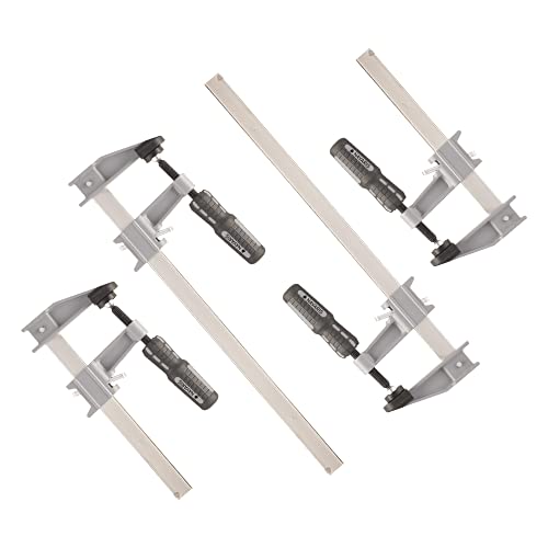 Navaris 4x Einhandzwingen Spanner Set - Spannweite 150 und 300 mm Spannkraft bis 200 kg - Einhandzwinge Schraubzwinge Set - 2x medium 2x large Schraubzwingen von Navaris