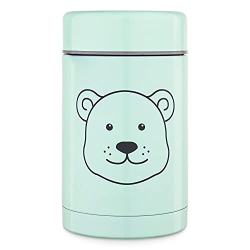 Navaris 500ml Thermobehälter für Babybrei - Edelstahl Thermobecher für Essen Snacks - Thermo Behälter Isolierbehälter auslaufsicher - mintgrün von Navaris