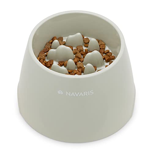 Navaris Anti-Schling Napf für Hund und Katze - Erhöhter Fressnapf, Antischlingnapf, Slow Feeder - Futternapf für Katzen und Hunde - Hundezubehör von Navaris