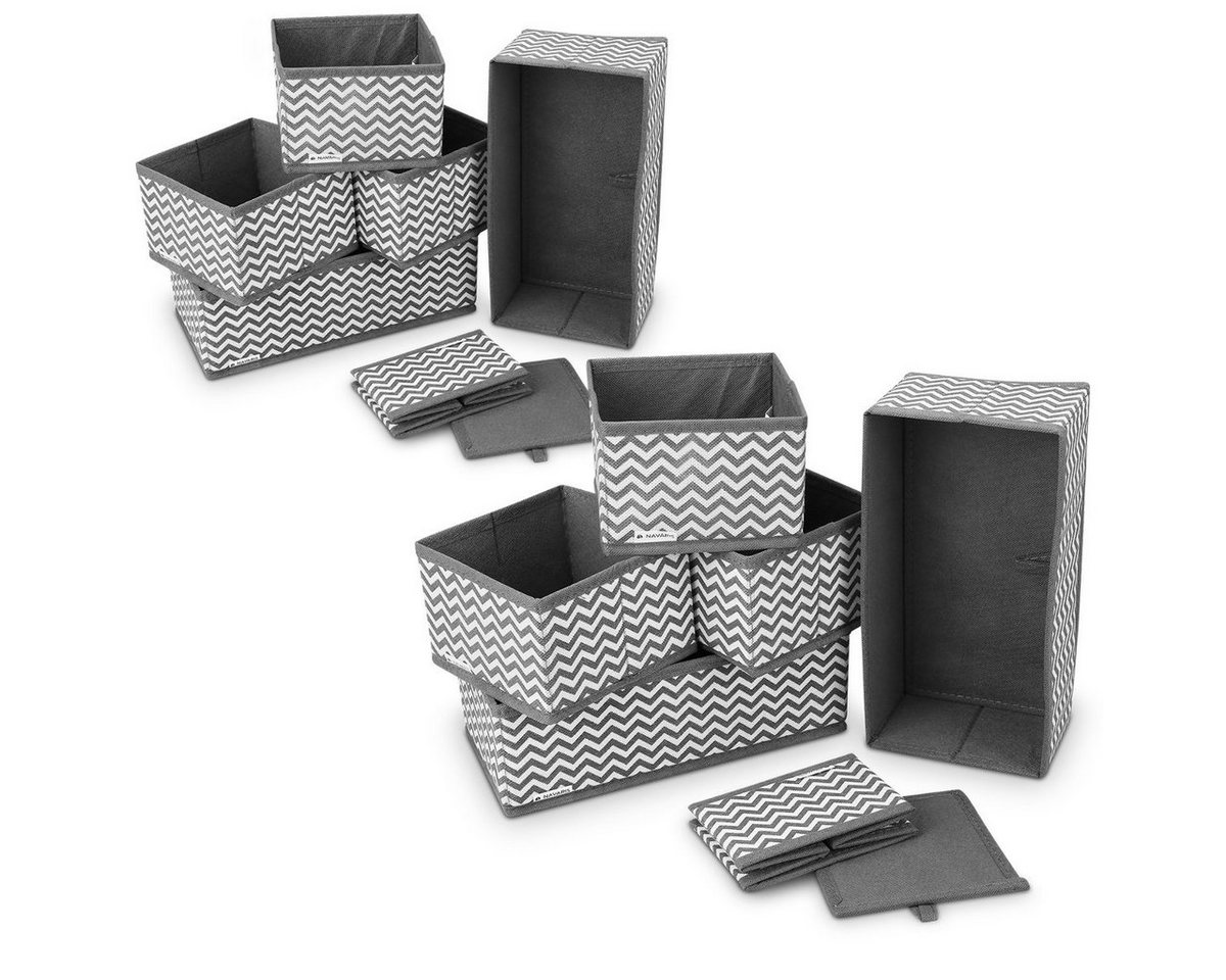Navaris Aufbewahrungsbox Stoffboxen-Organizer - 12 Stück in verschiedenen Größen (10 St) von Navaris