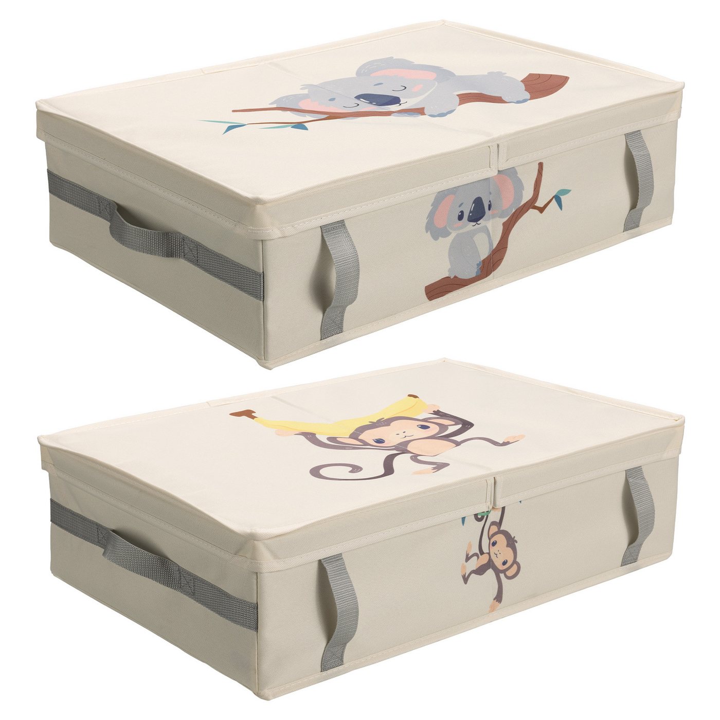 Navaris Aufbewahrungsbox 2er Set Unterbett Aufbewahrungsbox 58 x 38 x 15 cm Unterbettkommode (2 St), 2x Bettkasten Aufbewahrung Unterbettbox Set Aufbewahrungsbox Kleidung von Navaris