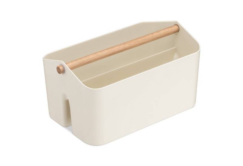 Navaris Aufbewahrungsbox Aufbewahrungsbox Holzgriff - 2 Fächer Organizer - tragbar - mintgrün (1 St) von Navaris