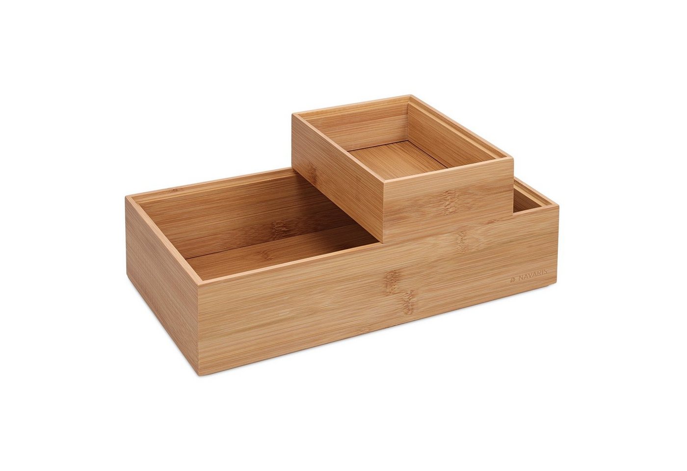 Navaris Aufbewahrungsbox Aufbewahrungsbox aus Bambus 2er Set - 2x Ordnungsbox Holz Box Kiste (1 St) von Navaris
