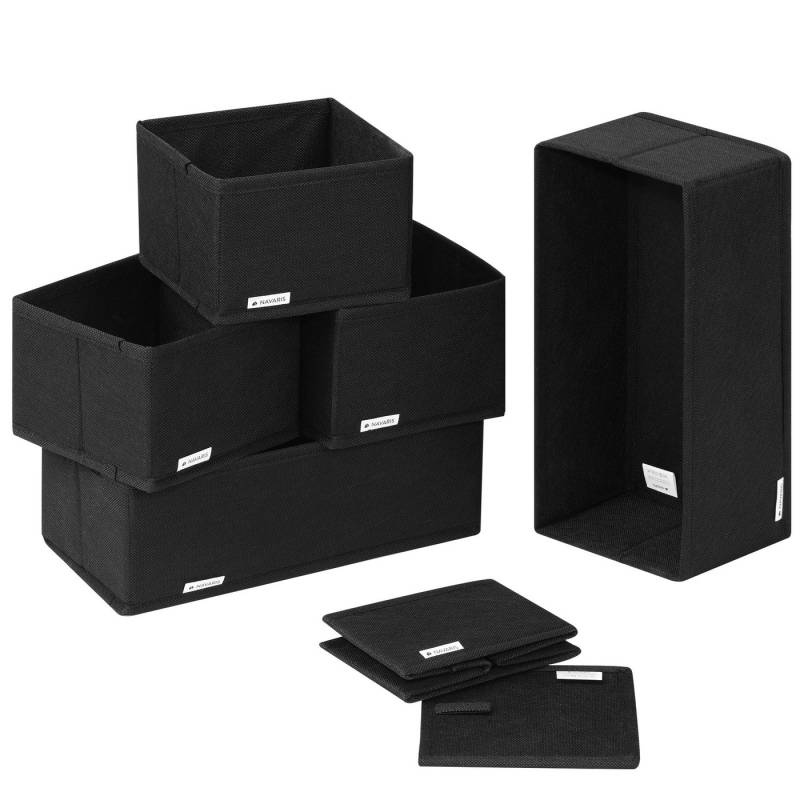 Navaris Aufbewahrungsbox Faltboxen 6er Set - Vielseitige Aufbewahrungsmöglichkeiten (6 St) von Navaris