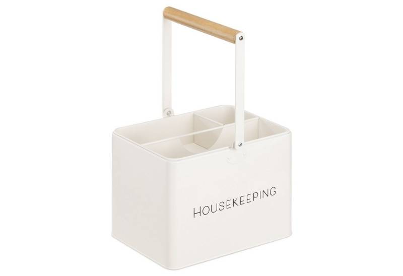 Navaris Aufbewahrungsbox Housekeeping Box - 3 Fächer - Putzmittel Organizer - Vintage (1 St) von Navaris