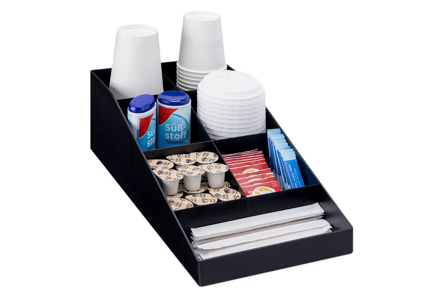 Navaris Aufbewahrungsbox Kaffee Spender Organizer - Kaffeestation 7 Fächer (1 St) von Navaris