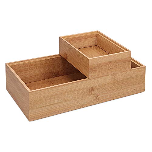 Navaris Aufbewahrungsbox aus Bambus 2er Set - 2x Ordnungsbox Holz Box Schachtel Kiste - Einsatz für Schublade - Organisation Aufbewahrung - stapelbar Navaris Aufbewahrungsbox aus Bambus 2er Set - 2x Ordnungsbox Holz Box Schachtel Kiste - Einsatz für Schublade - Organisation Aufbewahrung - stapelbar von Navaris