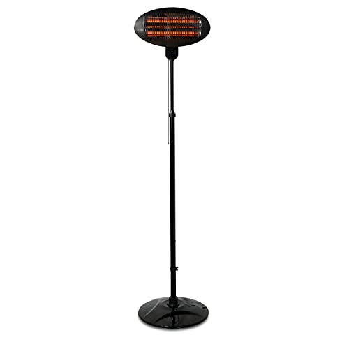Navaris Baby Heizstrahler Wärmelampe mit Standfuß - 3 Stufen Wickeltisch Wärme Lampe mit Stand - Abschaltautomatik höhenverstellbar in Schwarz von Navaris