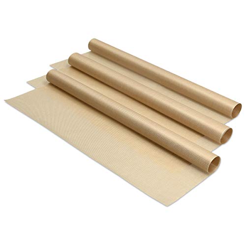 Navaris Backpapier 3X Backmatte wiederverwendbar - 33x40cm Backfolie für Backblech Backofen - Dauerbackfolie Matte antihaft Folie - Teflonfolie mit PTFE-Beschichtung - 3er Set von Navaris