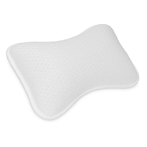 Navaris Badewannenkissen klein aus Mesh - Wannenkissen Kopfkissen Nackenkissen Kissen für Badewanne - Öko Tex Standard 100 - Anti Rutsch in Weiß von Navaris