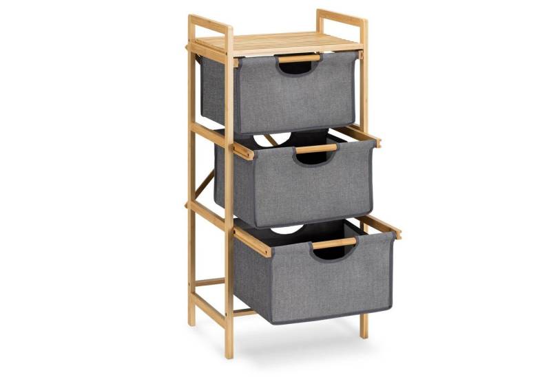 Navaris Aufbewahrungsbox Navaris Badregal aus Bambus mit Körben - 96x44x33cm - 3 Fächer (1 St) von Navaris