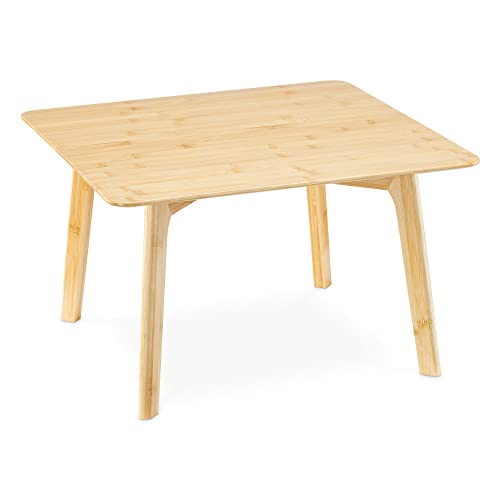 Navaris Bambus Beistelltisch - Kleiner Couchtisch - 51 x 51 x 31 cm - Tisch aus Bambus - Holztisch quadratisch für das Wohnzimmer - Blumenhocker von Navaris