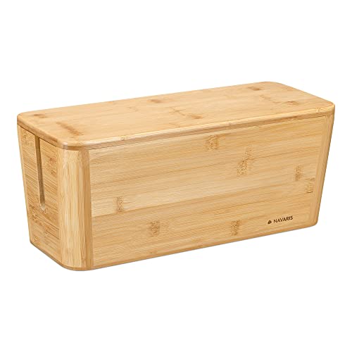 Navaris Bambus Kabelbox mit Deckel - Organizer für Kabel 39x16x16cm - Kabeldose Ordnung - Box Kabelaufbewahrung Schreibtisch PC TV - XL Kabelsammler - braun Navaris Bambus Kabelbox mit Deckel - Organizer für Kabel 39x16x16cm - Kabeldose Ordnung - Box Kabelaufbewahrung Schreibtisch PC TV - XL Kabelsammler - braun von Navaris