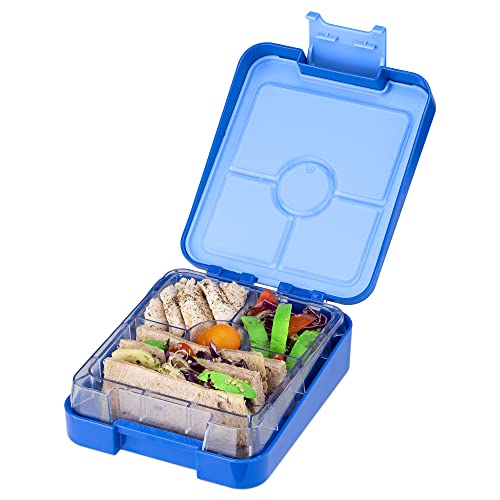 Navaris Bento Box Lunch Box Brotdose Vesperbox - auslaufsicher mit variablen Fächern - herausnehmbare Innenschale - für Jungs und Mädchen - Kinderbrotdose - dunkelblau von Navaris