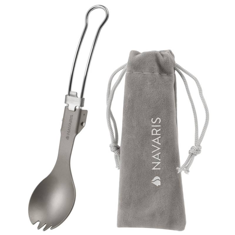 Navaris Besteck-Set Faltbarer Titan Spork - Ultraleichtes und Robustes Campingbesteck (1-tlg), Titan von Navaris