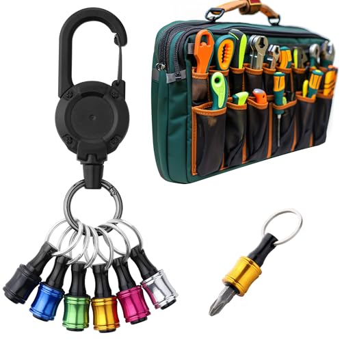 Navaris Bit Halter Set - Bithalter Schraubendreher - Bit Halterung - Schraubendreher Bithalter - Flexibler Bithalter - Bithalter 1/4 - Bohrerhalter - Inklusive Karabiner von Navaris