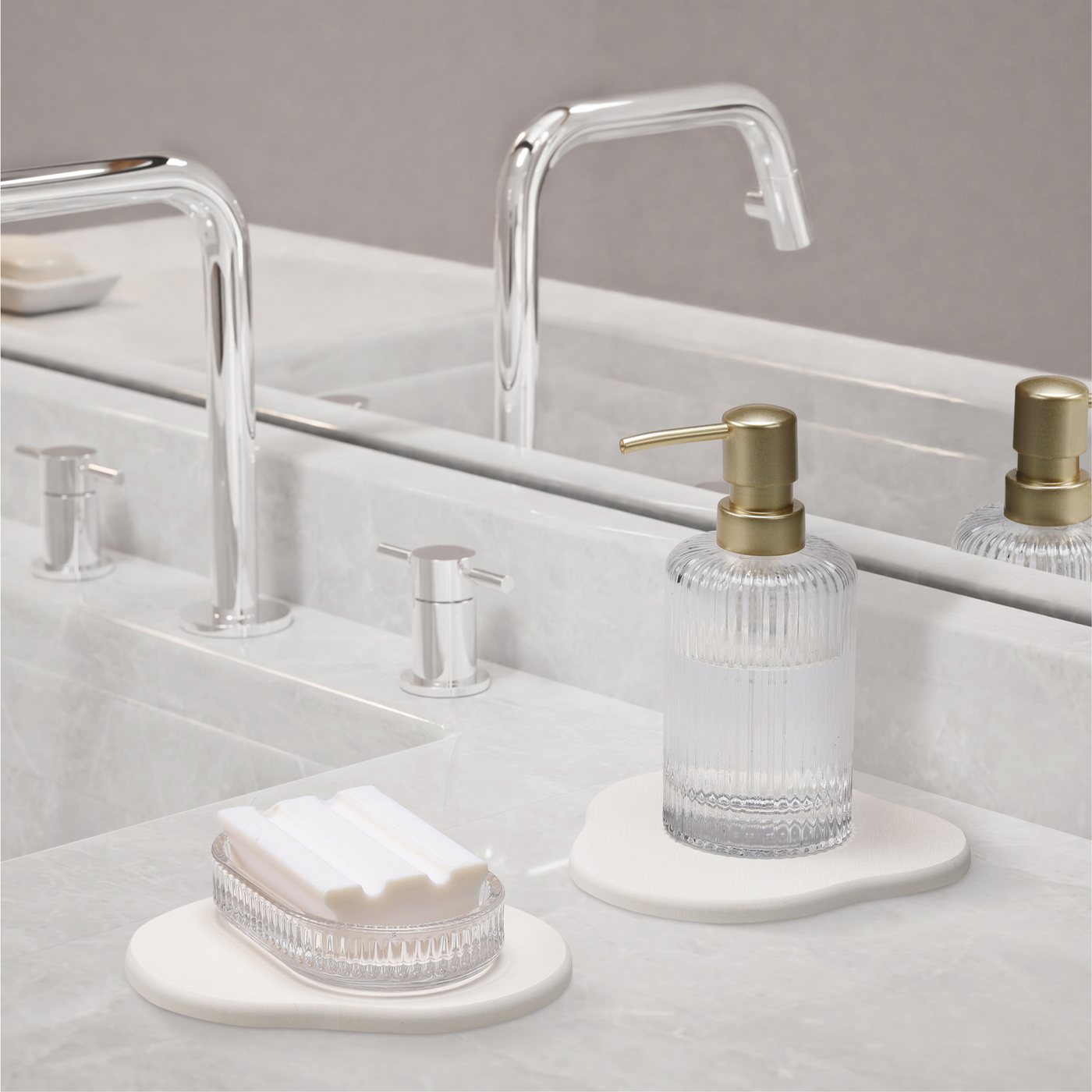Navaris Blumentopf 2er Set Kieselgur Stein Badematte klein - Kieselgur Untersetzer (2 St) von Navaris