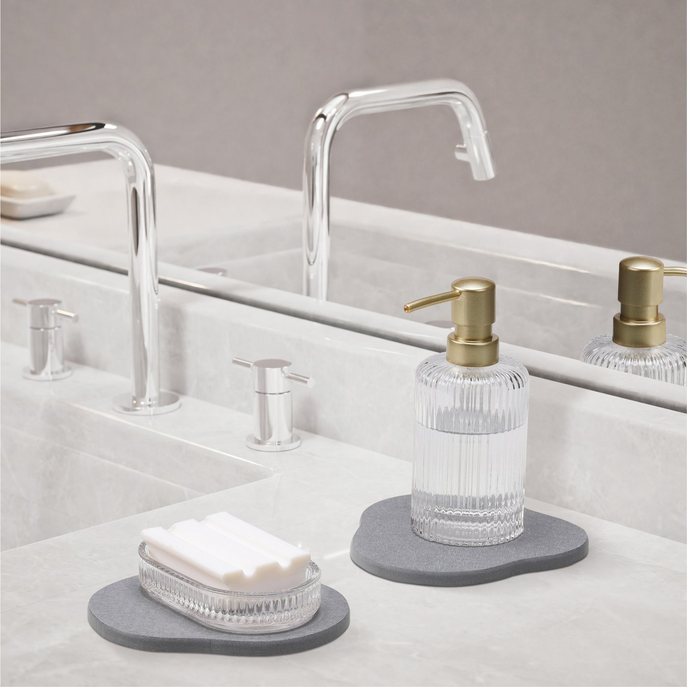 Navaris Blumentopf 2er Set Kieselgur Stein Badematte klein - Kieselgur Untersetzer (2 St) von Navaris