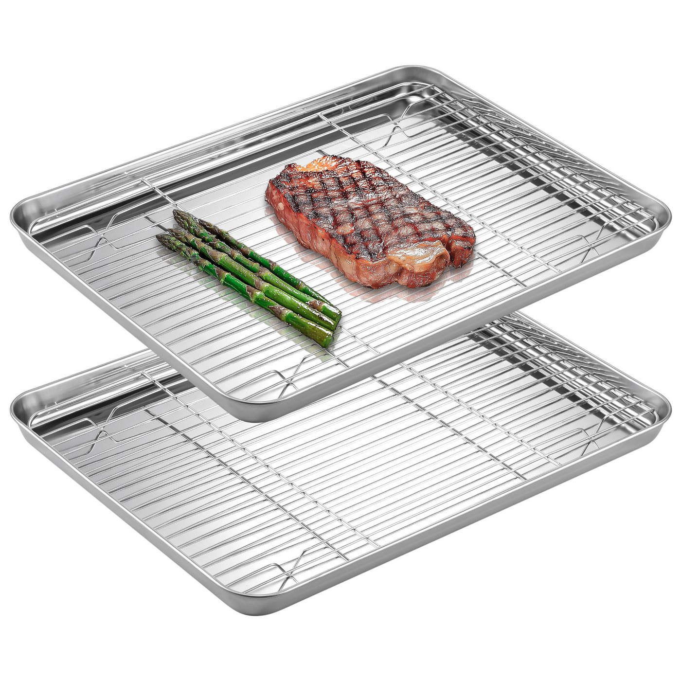 Navaris Brotbackform Edelstahl Backblech Set - Backblech mit Deckel - Auflaufform, (4-tlg) von Navaris