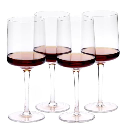 Navaris Colored Square Wine Glasses, 13.5oz (Set of 4), clear von Navaris