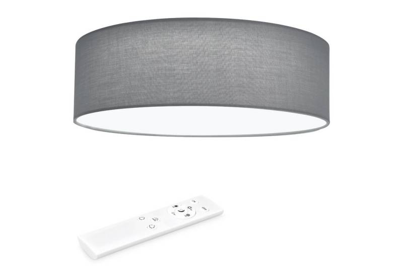 Navaris Deckenleuchten LED Deckenleuchte rund mit Fernbedienung - dimmbar - 22W, Navaris LED Deckenleuchte 40 cm Rund - Design Stoff Hellgrau - Dimmbar von Navaris