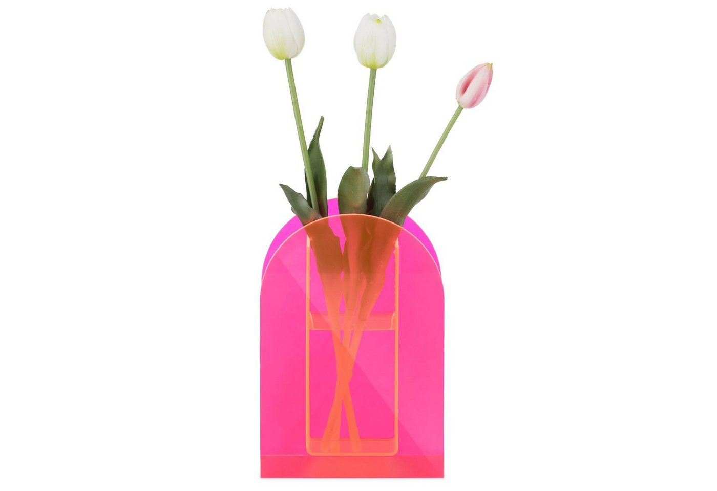 Navaris Dekovase Acryl Vase pink - transparente Blumenvase aus Acrylglas - Deko (1 St) von Navaris