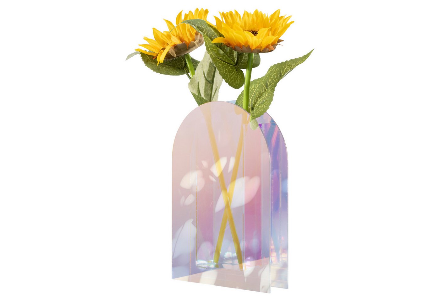 Navaris Dekovase Acryl Vase schillernd - transparente Blumenvase aus Acrylglas - Deko (1 St) von Navaris