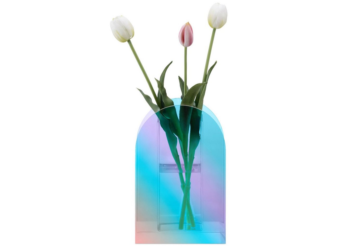 Navaris Dekovase Acryl Vase schillernd - transparente Blumenvase aus Acrylglas - Deko (1 St) von Navaris