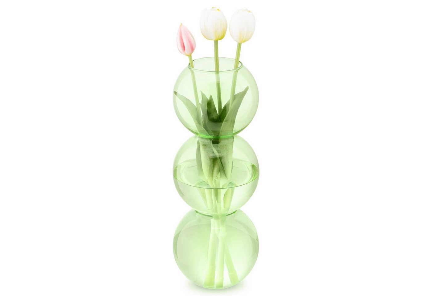 Navaris Dekovase Deko Vase modern grün - Wohnzimmer Blumenvase - Glasvase Blasenform (1 St) von Navaris