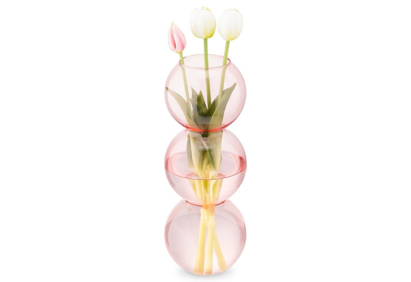 Navaris Dekovase Deko Vase modern rosa - Wohnzimmer Blumenvase - Glasvase Blasenform (1 St) von Navaris