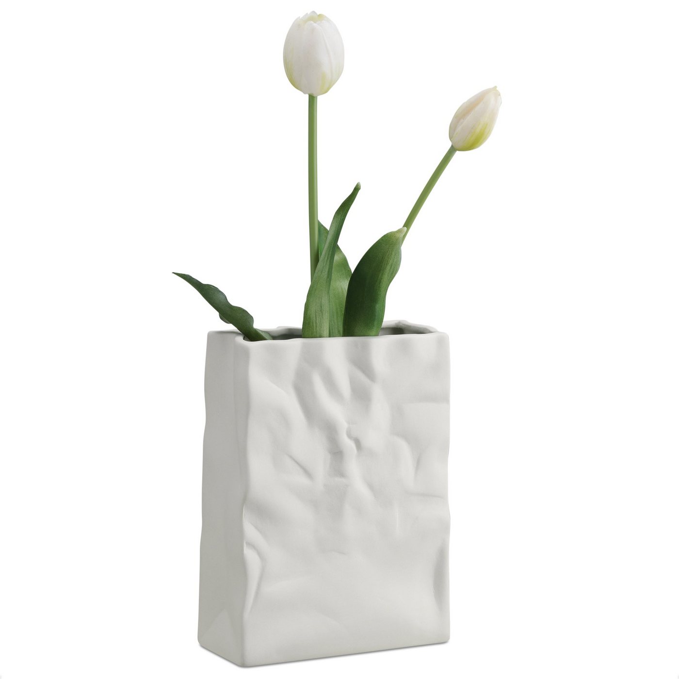 Navaris Dekovase Paper Bag Vase aus Keramik - Papiertüte Deko Blumenvase (1 St) von Navaris