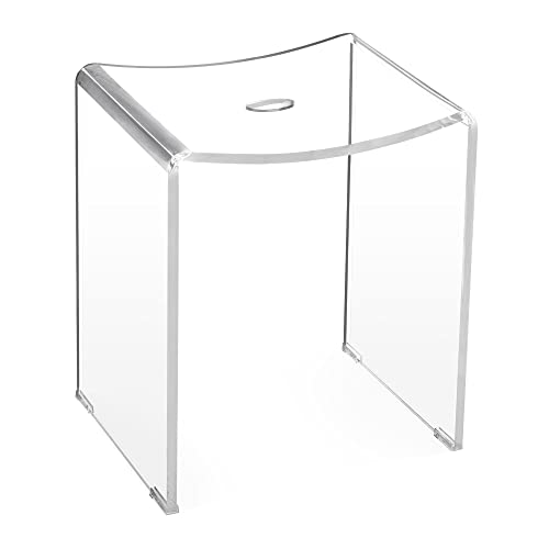 Navaris Duschhocker aus Acryl 43,5x37x28cm - Badhocker Badezimmer Stuhl - Sitzbank für Dusche und Badewanne - Hocker rutschfest modern transparent von Navaris