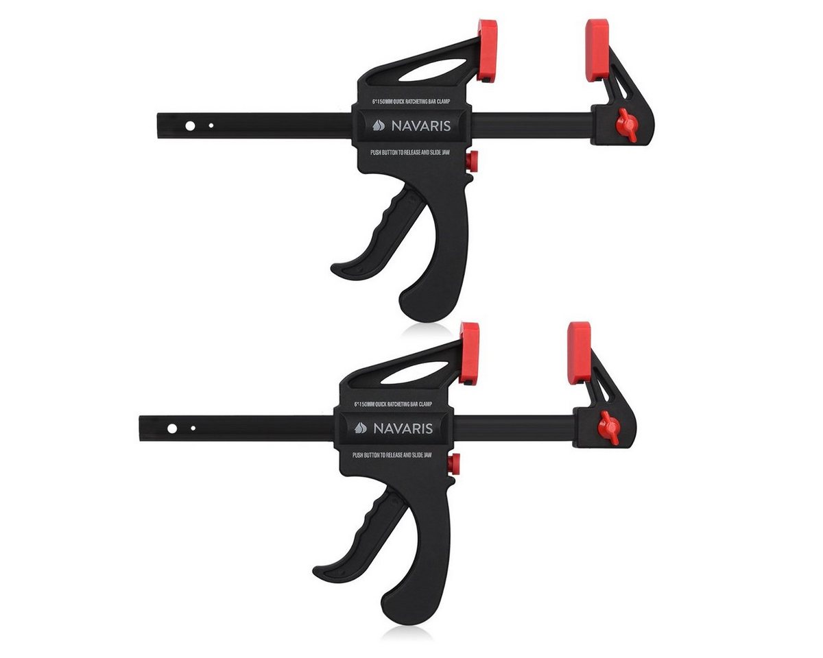 Navaris Einhandzwinge 2x Einhandzwingen Spanner Set - Spannweite: 15cm, Spannkraft: 60kg, (1 St) von Navaris