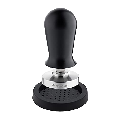 Navaris Espresso Tamper für Kaffee 51mm - Stempel Stampfer aus Edelstahl mit Griff - inkl. Silikonmatte - Kaffeestampfer für Espressomaschine von Navaris