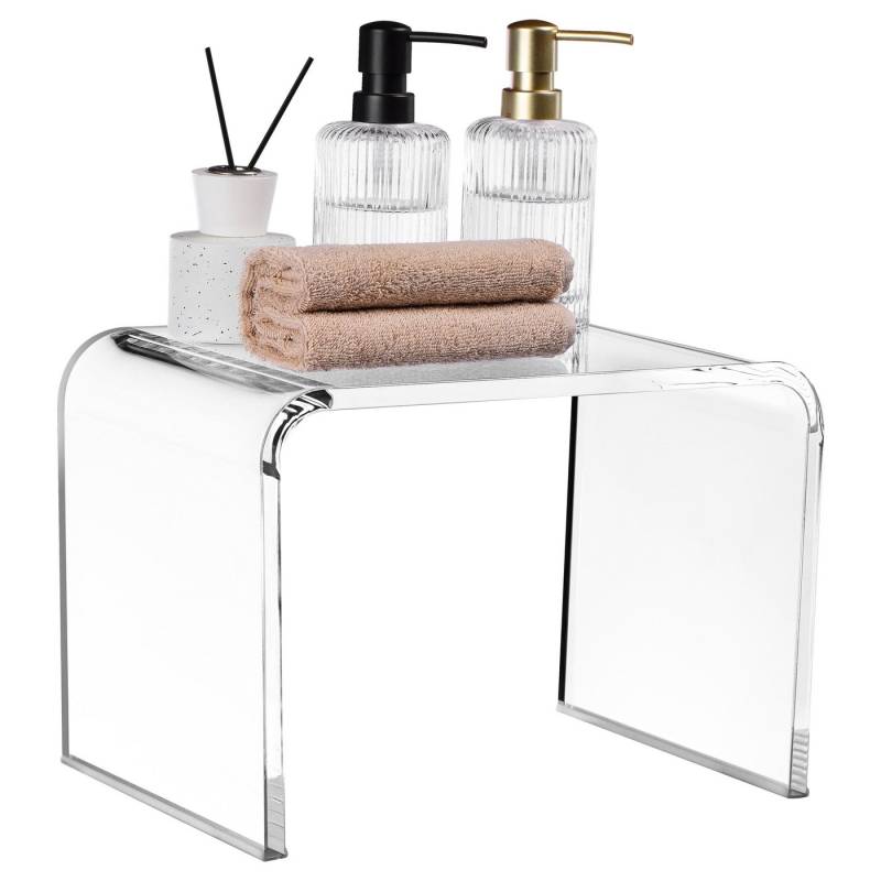 Navaris Fußhocker Badezimmerhocker - Hocker für Dusche - Sitzhocker Badezimmer - Stuhl (1 St), Acryl Duschhocker modern - Badhocker Dusche - Duschstuhl Badhocker von Navaris