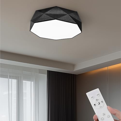 Navaris Geo Stoff LED Deckenlampe - Mit Fernbedienung und Dimmfunktion - 10-100% Helligkeit - Schlafzimmerlampe und Wohnzimmerlampe - Farbtemperatur 2700-6500K - Inklusive Timer Navaris Geo Stoff LED Deckenlampe - Mit Fernbedienung und Dimmfunktion - 10-100% Helligkeit - Schlafzimmerlampe und Wohnzimmerlampe - Farbtemperatur 2700-6500K - Inklusive Timer von Navaris