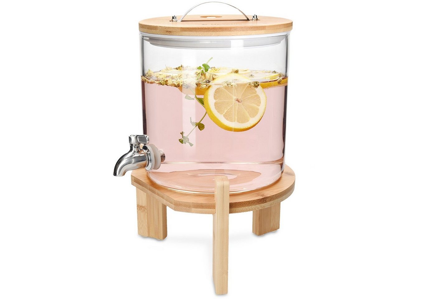 Navaris Getränkespender Glas Wasserspender mit Zapfhahn, Bambus Holz Navaris Getränkespender Glas Wasserspender mit Zapfhahn, Bambus Holz von Navaris