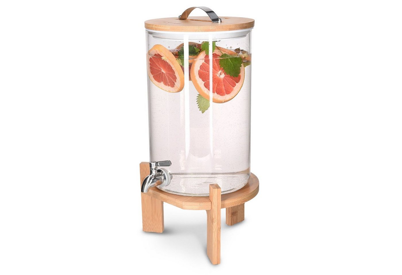 Navaris Getränkespender Glas Wasserspender mit Zapfhahn, Bambus Holz Navaris Getränkespender Glas Wasserspender mit Zapfhahn, Bambus Holz von Navaris
