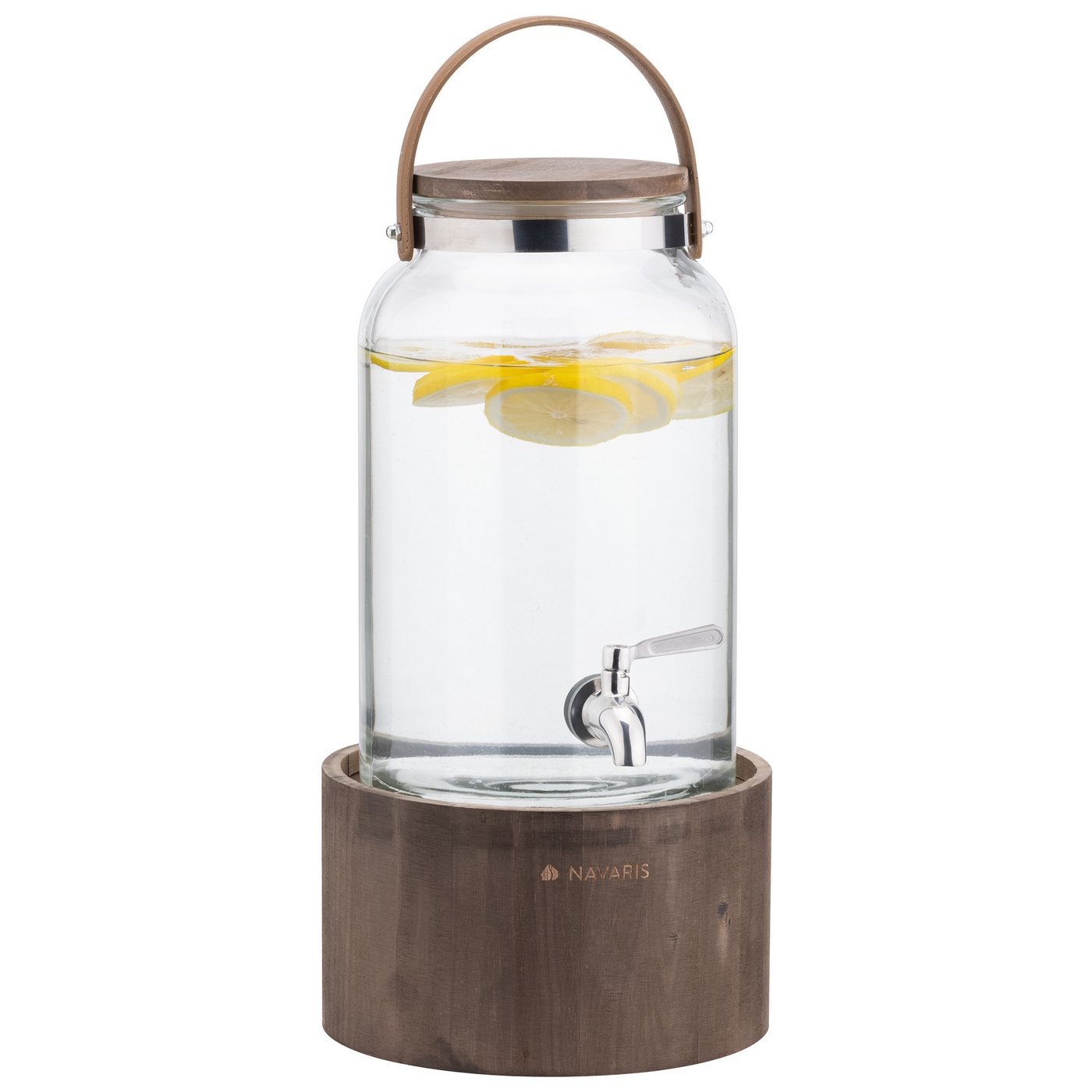Navaris Getränkespender Getränkespender - Bowle Gefäß mit Deckel - Getränkespender Glas Navaris Getränkespender Getränkespender - Bowle Gefäß mit Deckel - Getränkespender Glas von Navaris