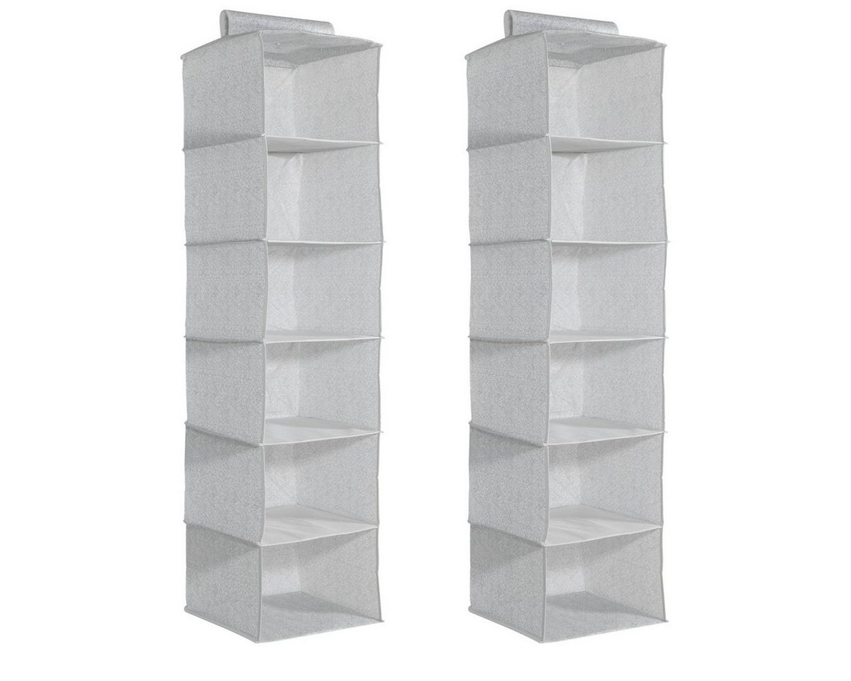 Navaris Regal 2er Set Stoffregal für Kleiderschrank, 2x 6 Fächer, 30x30x126cm, 1-tlg. von Navaris