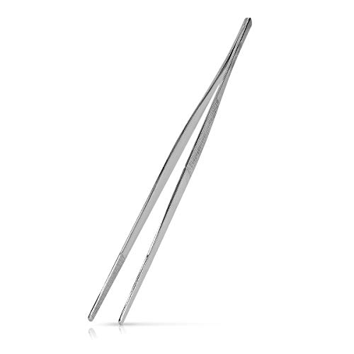 Navaris Grillpinzette aus rostfreiem Edelstahl - 30cm lang - Grill Fleischpinzette - auch als Bratpinzette Servierpinzette Küchenpinzette nutzbar von Navaris