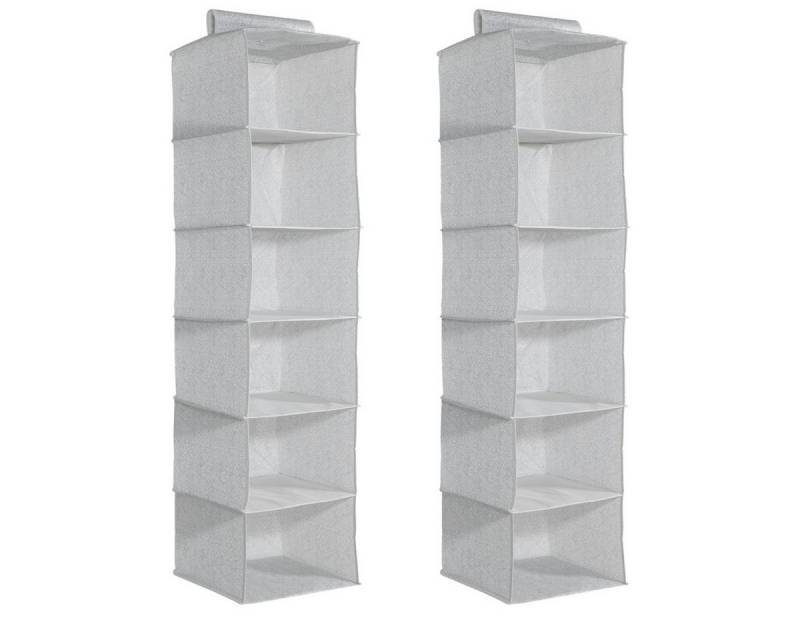 Navaris Hängeregal 2er Set Stoffregal für Kleiderschrank, 2x 6 Fächer, 30x30x126cm, 2-tlg. Navaris Hängeregal 2er Set Stoffregal für Kleiderschrank, 2x 6 Fächer, 30x30x126cm, 2-tlg. von Navaris
