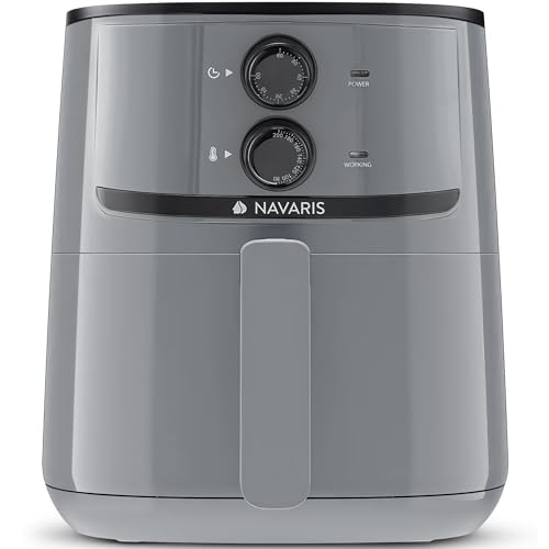 Navaris Heißluftfritteuse 4,3L Airfryer 1500W - Luftfritteuse ohne Öl - Heissluftfritteuse Beschichtet - Herausnehmbarer Korb - Kompaktes Design - Hot Air Fryer XXL in Grau Navaris Heißluftfritteuse 4,3L Airfryer 1500W - Luftfritteuse ohne Öl - Heissluftfritteuse Beschichtet - Herausnehmbarer Korb - Kompaktes Design - Hot Air Fryer XXL in Grau von Navaris