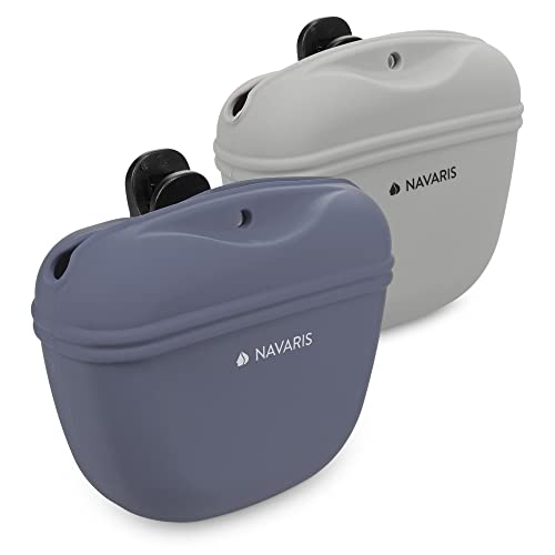Navaris Hunde Futterbeutel aus Silikon 2er Set - 2X Snackbeutel mit Clip und Magnet - Futtertasche Leckerlis Trockenfutter - Leckerlibeutel - Grau Violett Navaris Hunde Futterbeutel aus Silikon 2er Set - 2X Snackbeutel mit Clip und Magnet - Futtertasche Leckerlis Trockenfutter - Leckerlibeutel - Grau Violett von Navaris