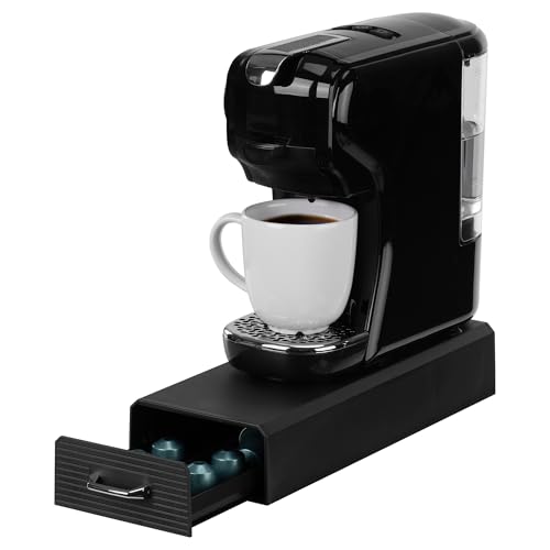 Navaris Kaffeekapseln Aufbewahrung kompatibel mit Nespresso Kapseln - 40 Kaffeepads Aufbewahrung - Kaffee Kapselhalter Schublade - Kapselbehälter - Coffee Capsule Holder - Schwarz von Navaris