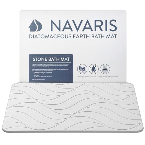 Navaris Kieselgur Badematte rutschfest - Duschvorleger Badvorleger Stein Bodenmatte - Bad Matte 60x39 cm absorbierende Badezimmermatte Badezimmerteppich - Elfenbeinfarbe Navaris Kieselgur Badematte rutschfest - Duschvorleger Badvorleger Stein Bodenmatte - Bad Matte 60x39 cm absorbierende Badezimmermatte Badezimmerteppich - Elfenbeinfarbe von Navaris