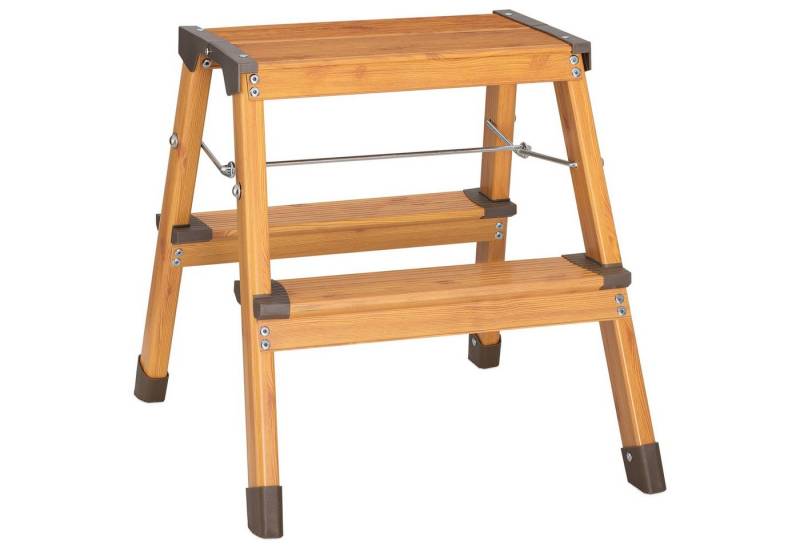 Navaris Trittleiter Aluminium Fußtritt 2 Stufen - klappbar - belastbar bis 150kg (1-St) von Navaris