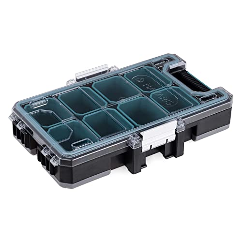 Navaris Kleinteile Organizer Sortierkasten wasserdicht - 22,7x38,5x8cm - herausnehmbare Fächer - Schrauben Sortimentskasten Box leer ohne Zubehör von Navaris