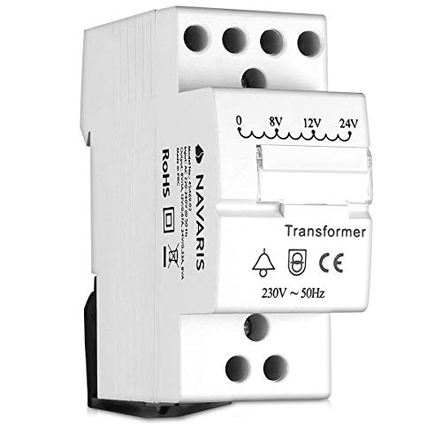 Navaris Klingeltrafo Türklingel 8V 12V 24V - passt auf genormte Hutschiene - Klingeltransformator für max. 8VA Türklingel Gong - Klingel Trafo Weiß Navaris Klingeltrafo Türklingel 8V 12V 24V - passt auf genormte Hutschiene - Klingeltransformator für max. 8VA Türklingel Gong - Klingel Trafo Weiß von Navaris